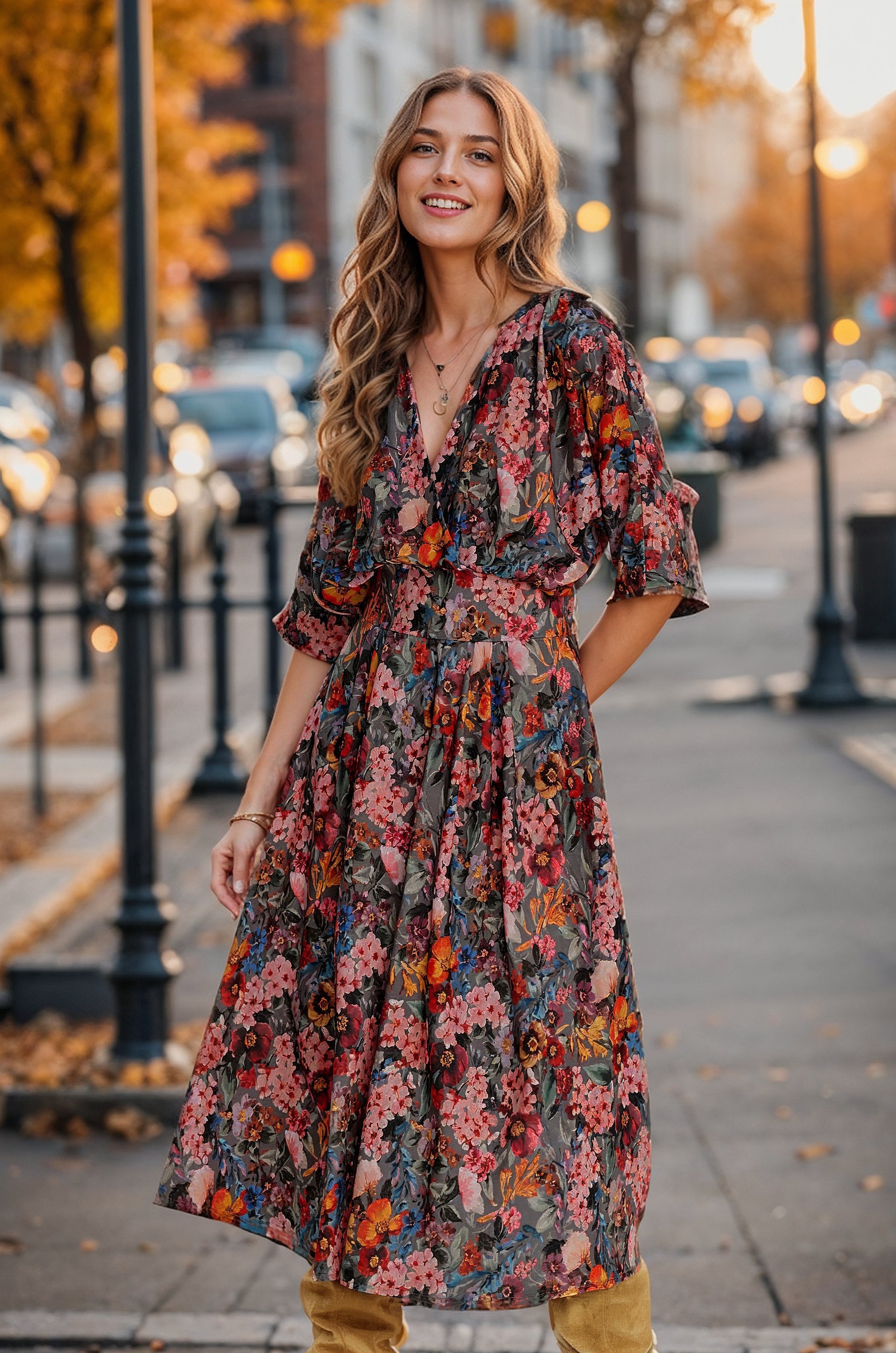 Rochie midi Floral Sweetness