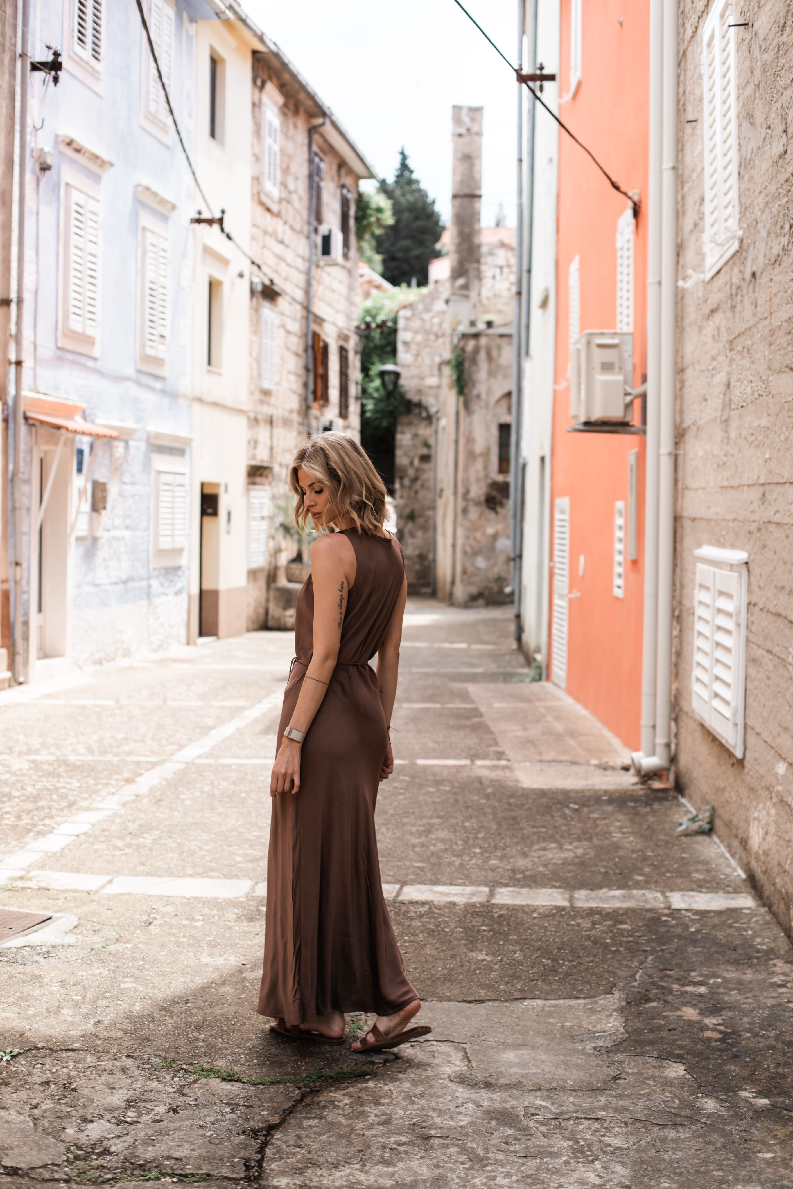 Rochie lungă Cinnamon Wave