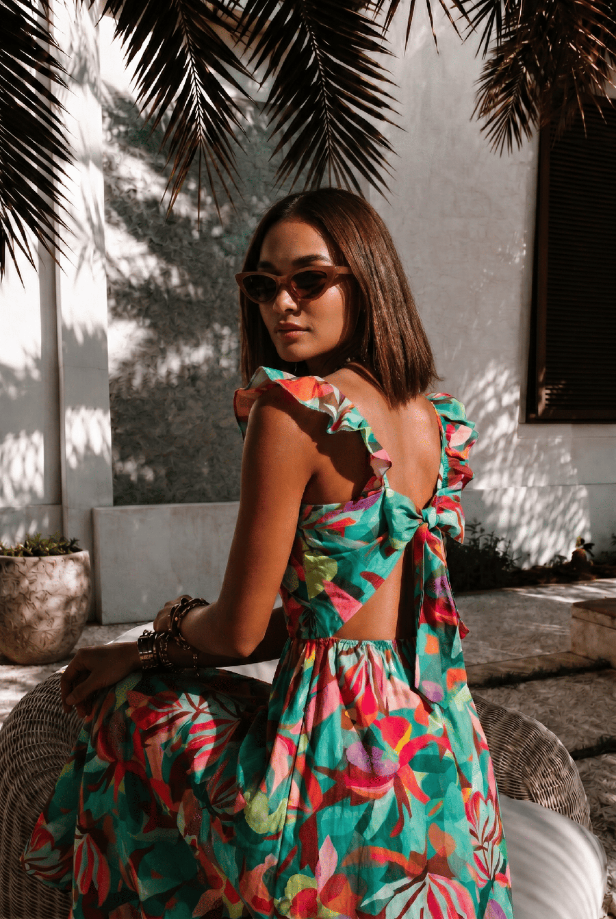 Rochie midi Garden Fiesta cu bretele
