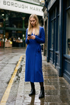 London Blue Strikket Midi Kjole