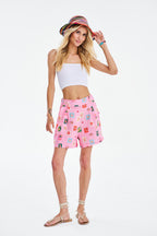 Villa Tiles Leinenshorts