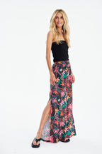 Deep Tropics Wide-Leg Linen Pants