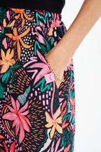 Deep Tropics Wide-Leg Linen Pants
