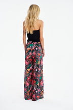 Deep Tropics Wide-Leg Linen Pants