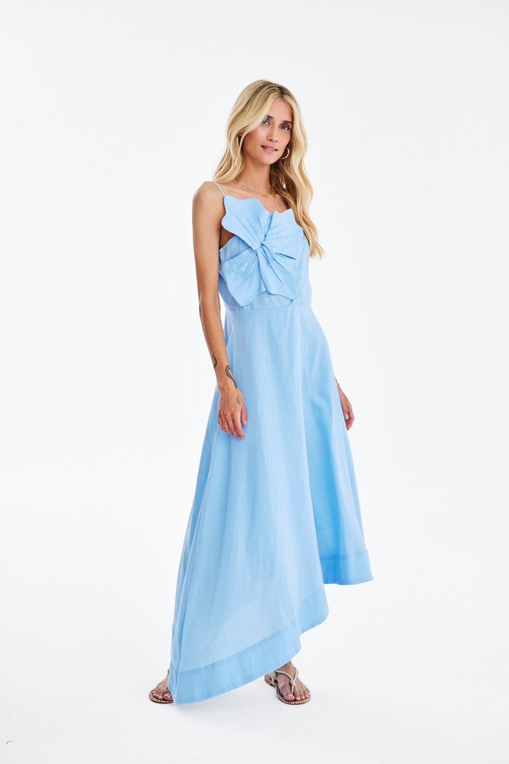 Bluetiful Chaos Linen Midi Dress