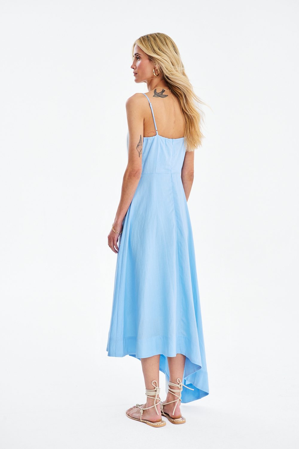 Bluetiful Chaos Linen Midi Dress