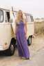 Grape Flare Langes Leinenkleid