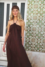 Abito in lino color bronzo intenso