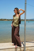Chocolate Shore Wide-Leg Pants