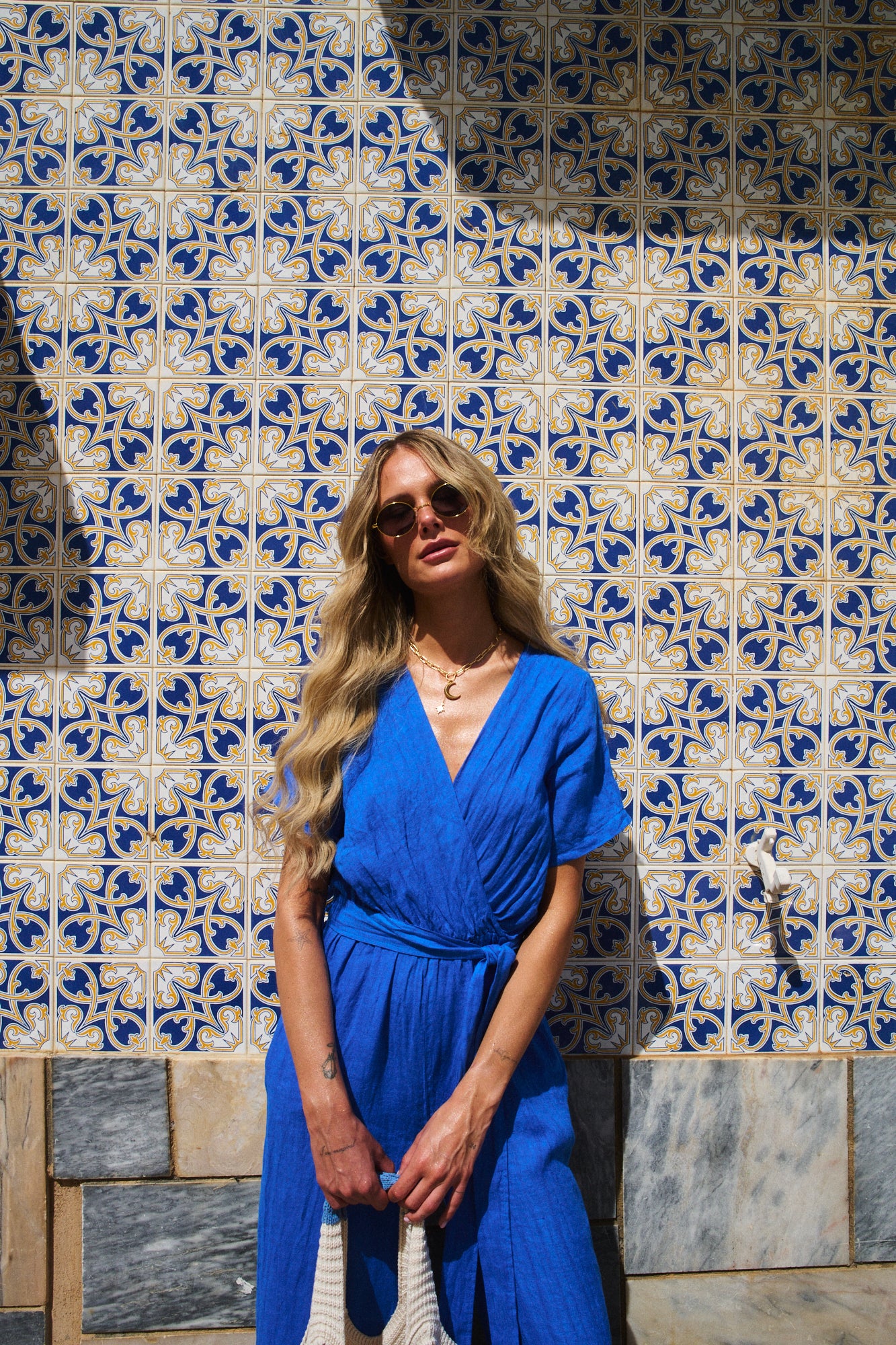 Blue Margarita linen jumpsuit