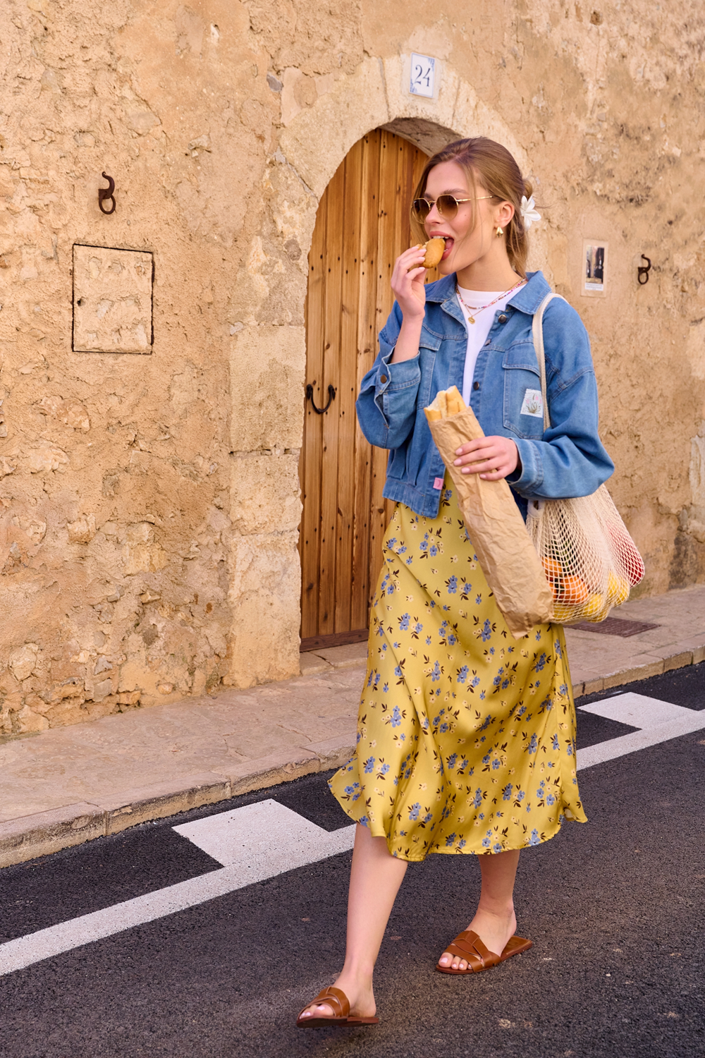 yellow floral dress with denim jacket Floral Dress Denim Yellow Skirt And Jacket Skirt Denim Jacket With Yellow  Dress Denim Jacket Pleated Skirt