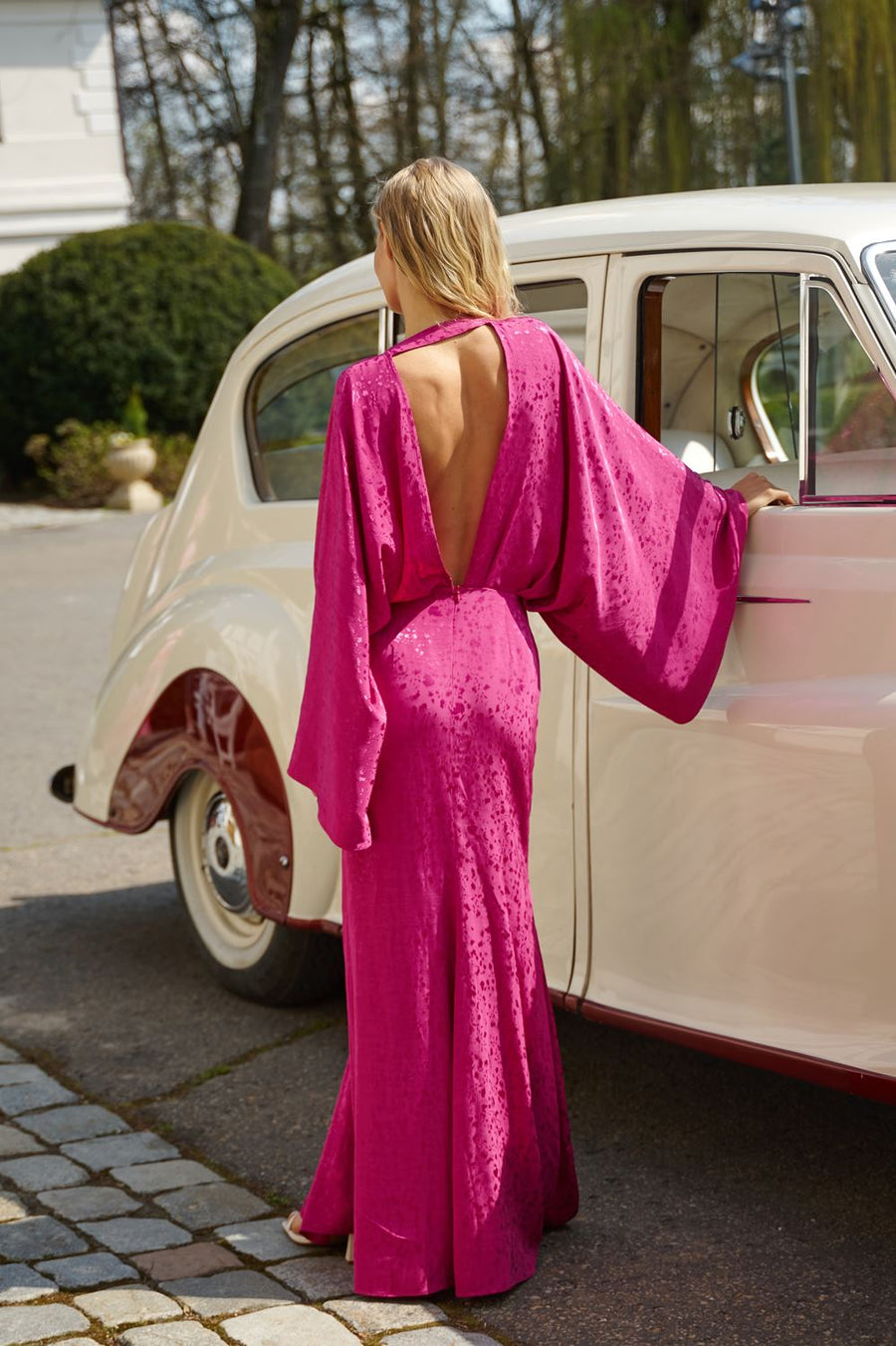 Abito maxi Blooming Fuchsia