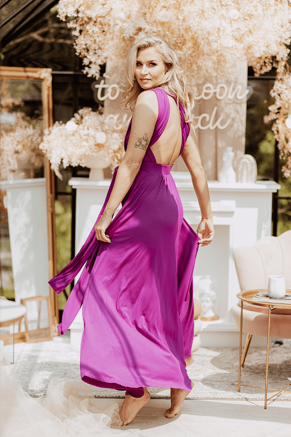 Magenta Love infinity maxi dress –