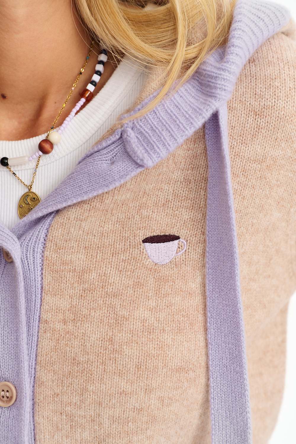 Lavender Latte uldcardigan