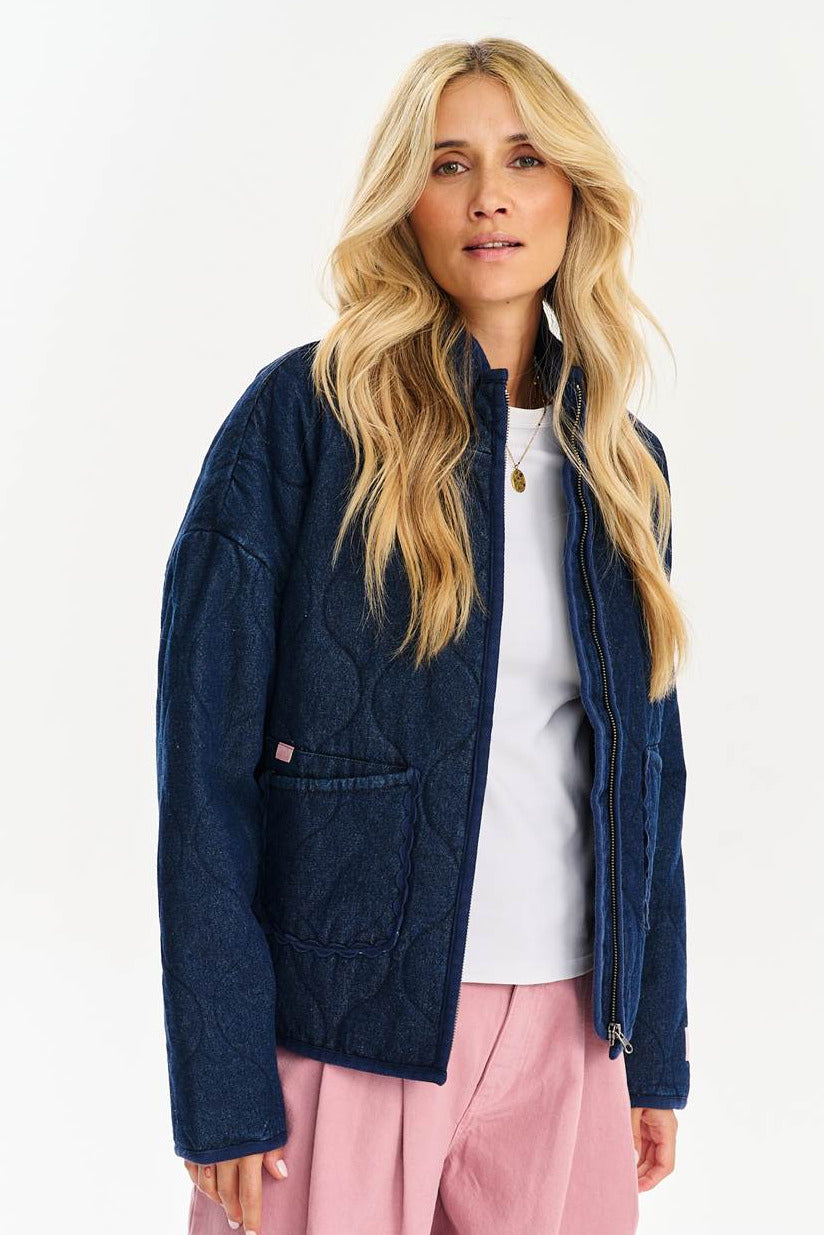 Old Road Poem Quilted Jacket