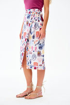 Maritime Tales Midi Tie-Waist Skirt