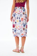 Maritime Tales Midi Tie-Waist Skirt
