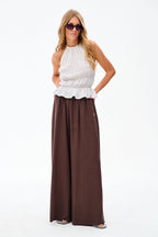 Chocolate Shore Wide-Leg Pants