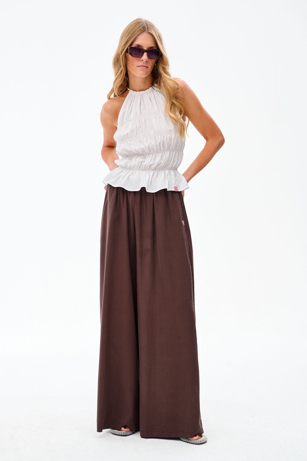 Chocolate Shore Wide-Leg Pants