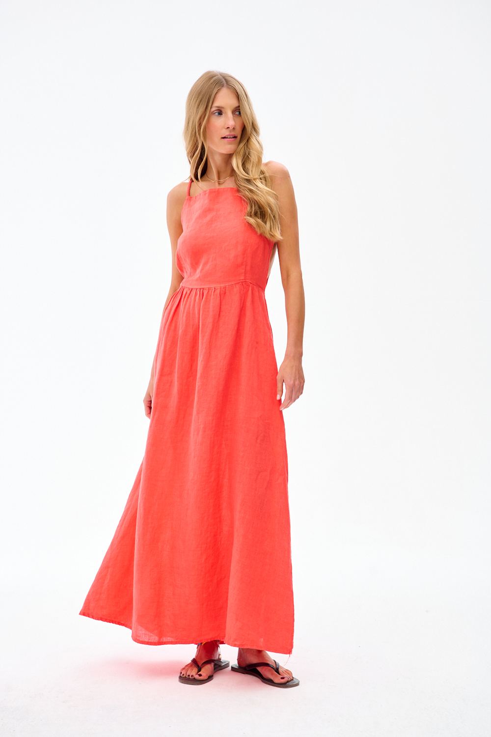 Ember Shore Linen Dress