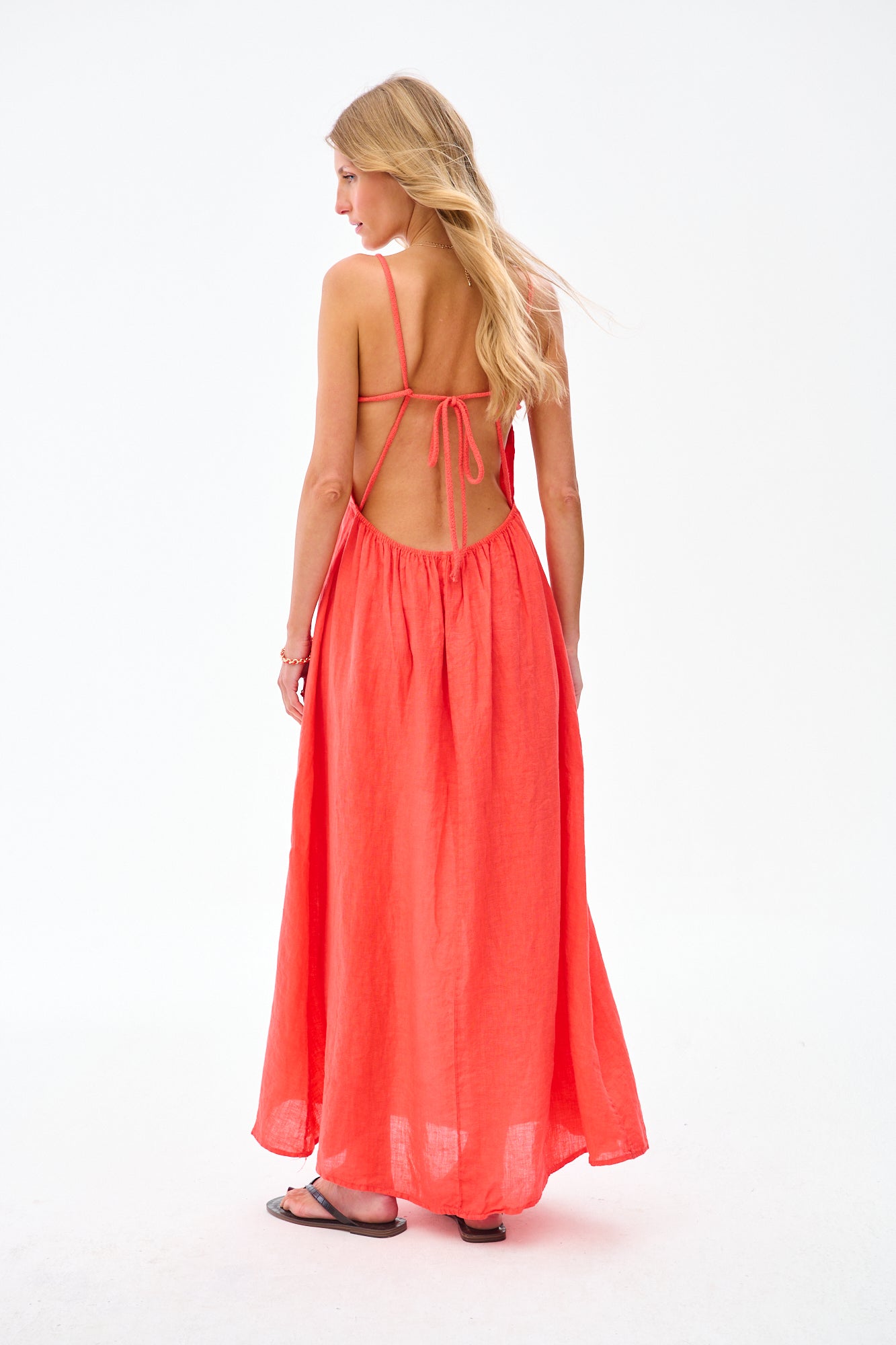 Ember Shore Linen Dress