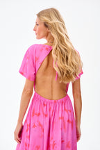 Camellia open back maxi dress