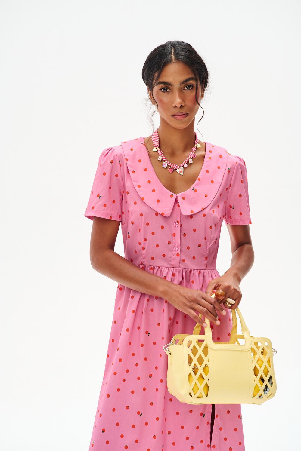 Pink Pomodorini Midi Dress