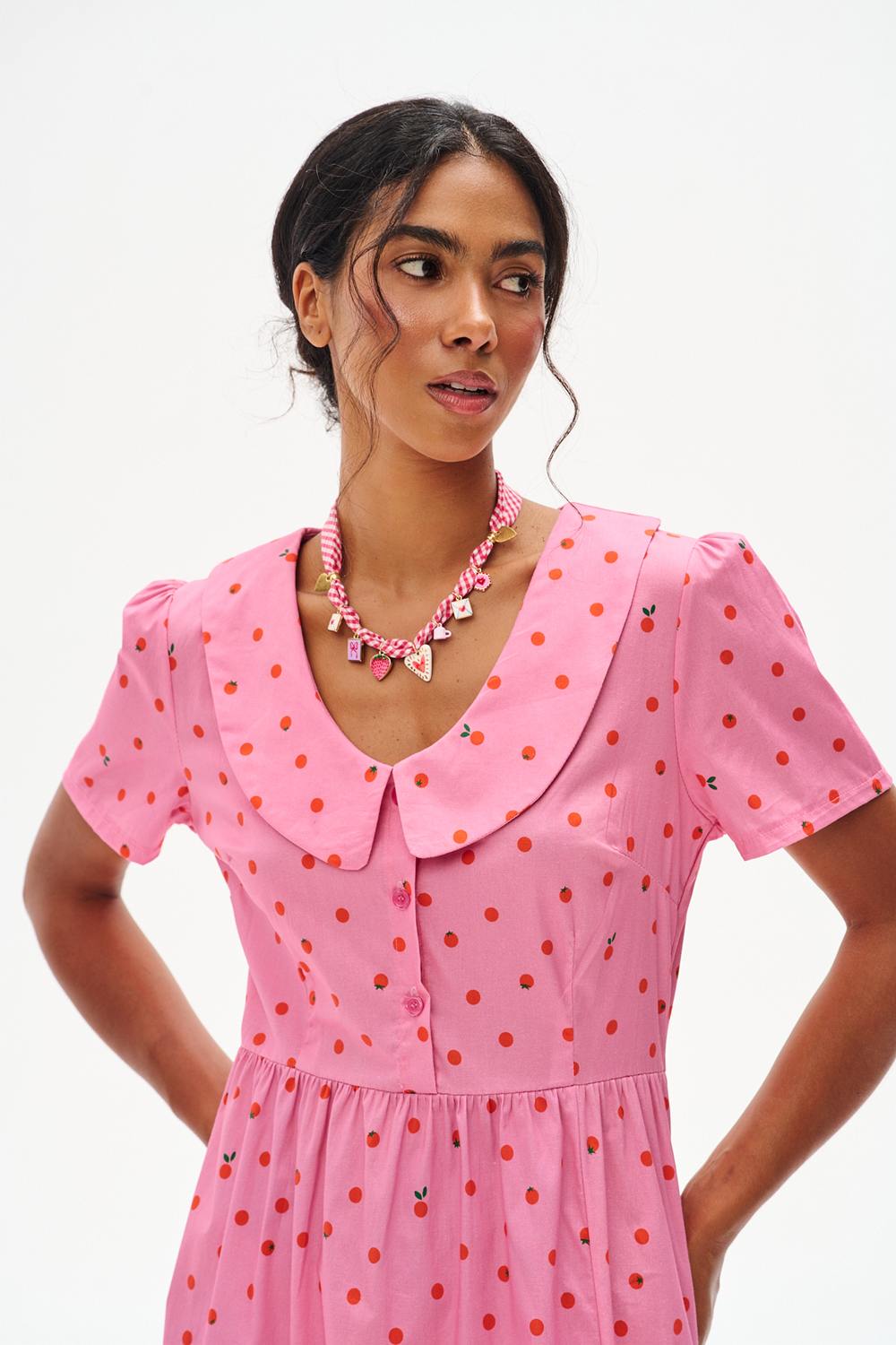 Pink Pomodorini Midi Dress