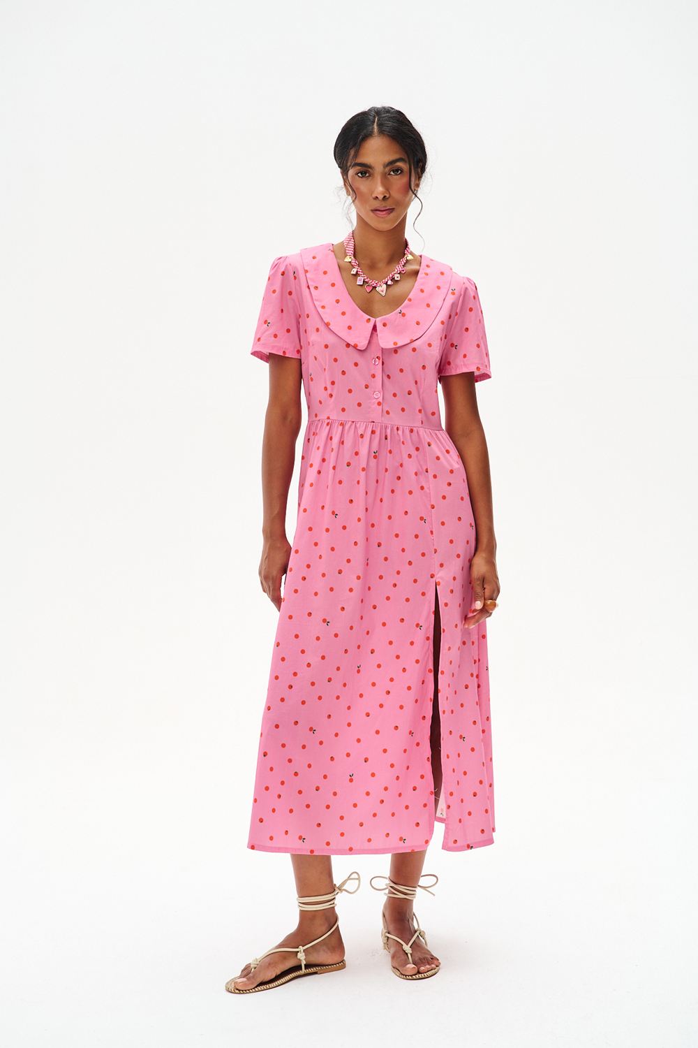 Pink Pomodorini Midi Dress
