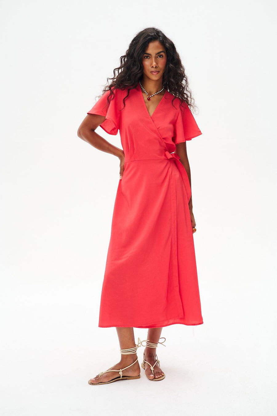 Rosso Riviera Midikleid