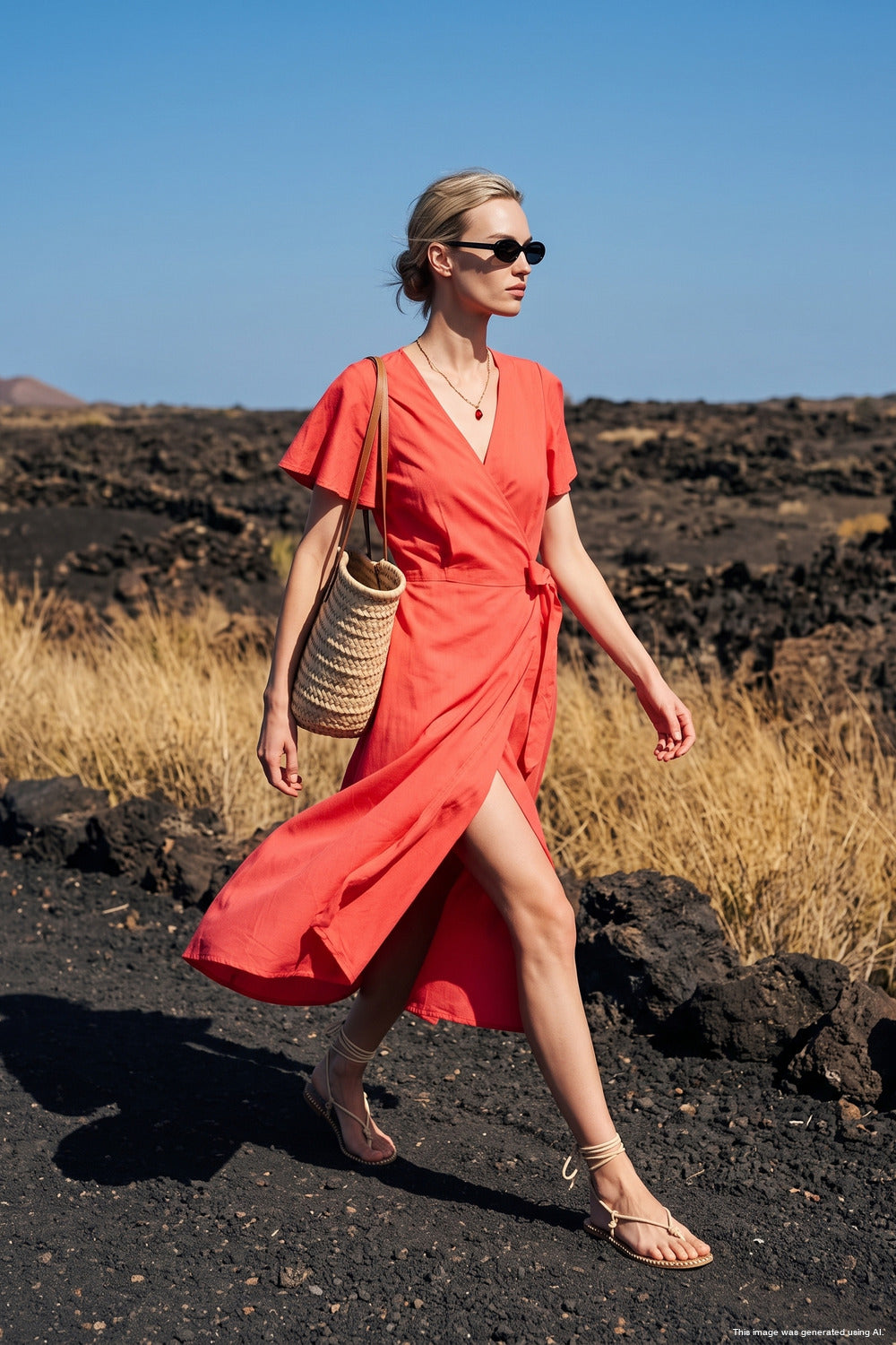 Rosso Riviera Midi Dress