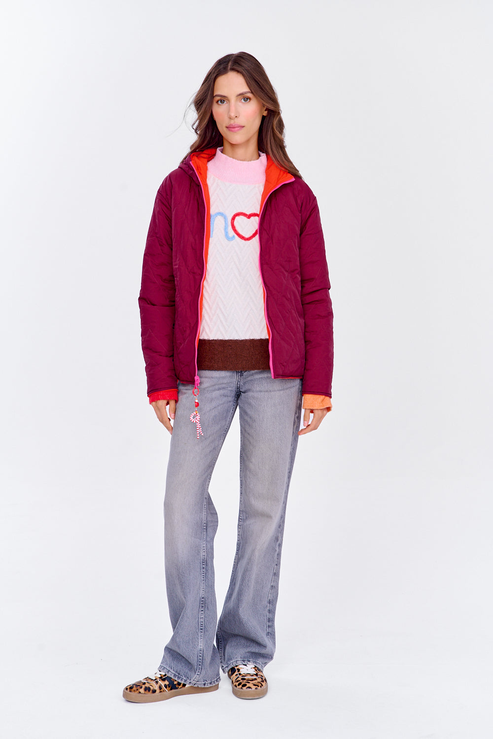 Poppy Loud Love wendbare Jacke mit Kapuze