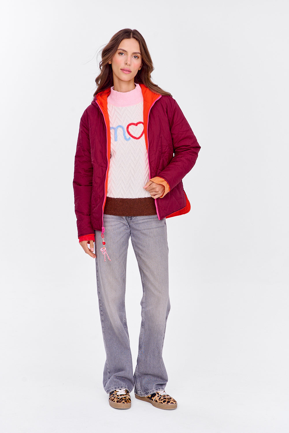 Poppy Loud Love wendbare Jacke mit Kapuze