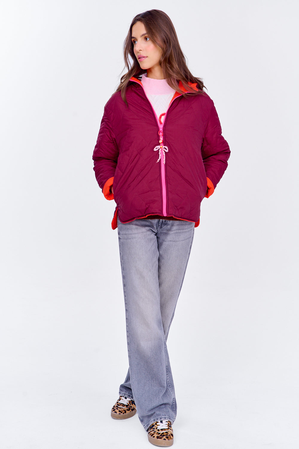 Poppy Loud Love wendbare Jacke mit Kapuze