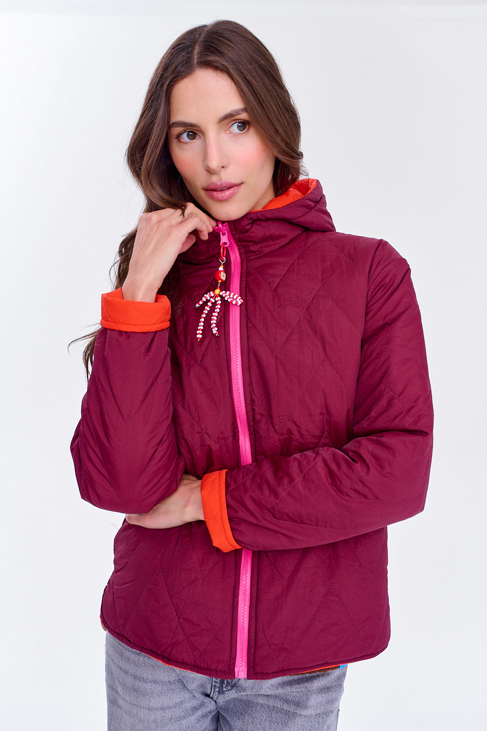 Poppy Loud Love wendbare Jacke mit Kapuze
