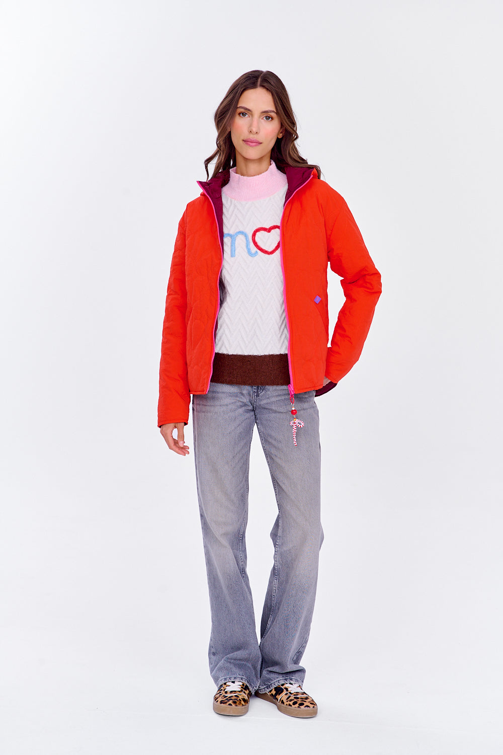 Poppy Loud Love wendbare Jacke mit Kapuze
