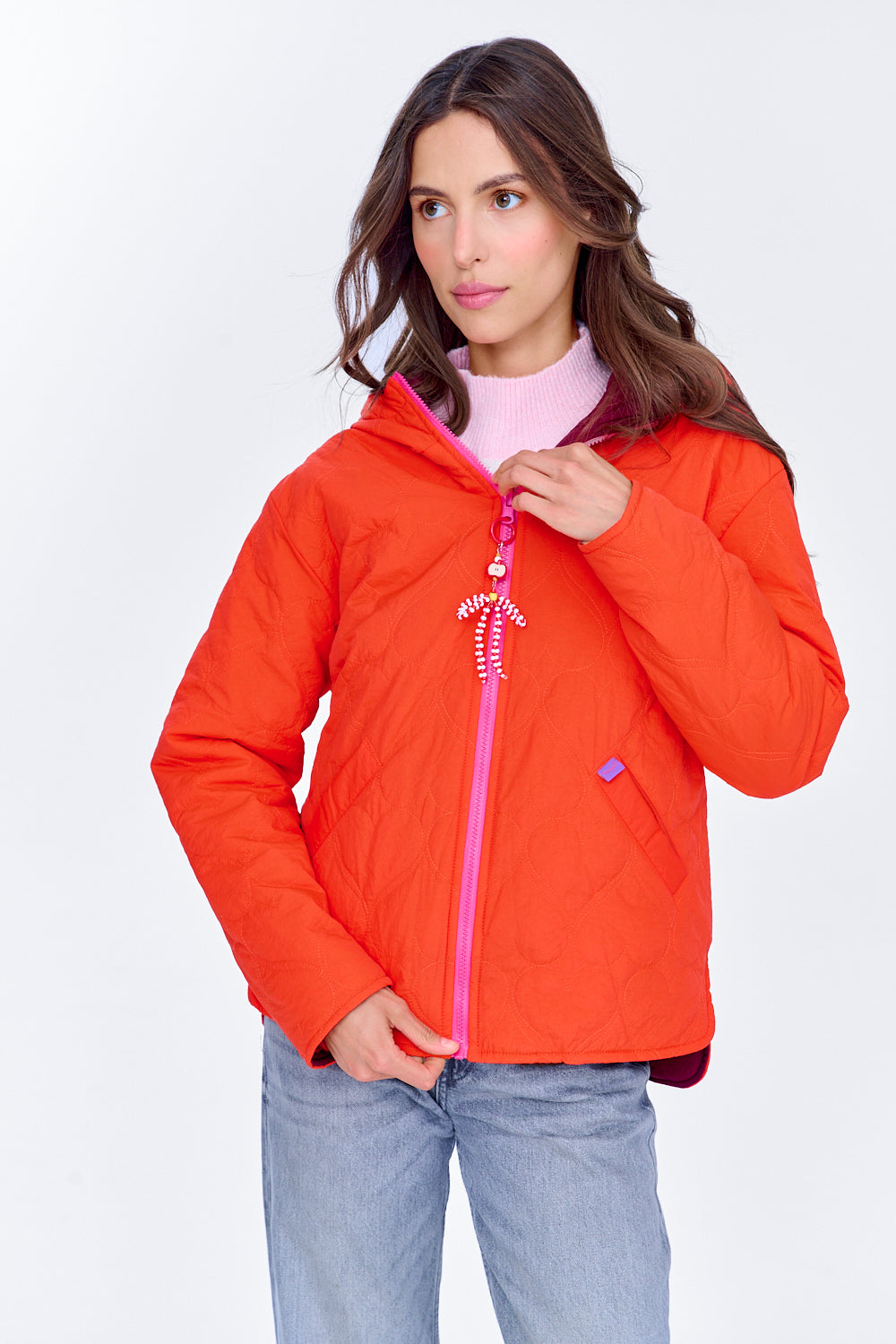 Poppy Loud Love wendbare Jacke mit Kapuze