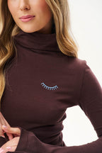 Dark Roast Turtleneck Top