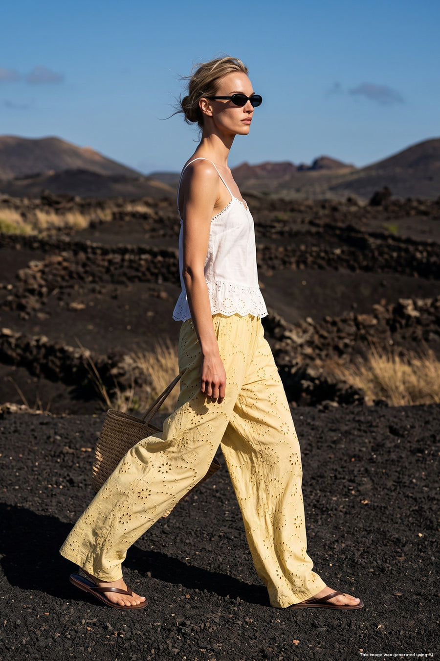Sunspot Days openwork trousers