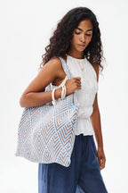 Woven Blues Crochet Torba