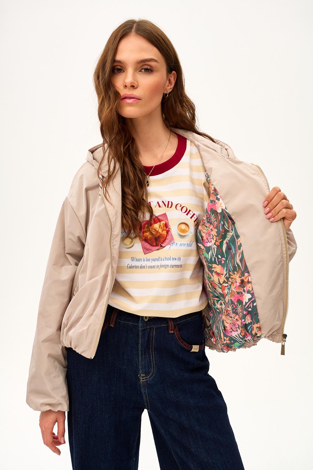 Parka corta con capucha Desert Flower