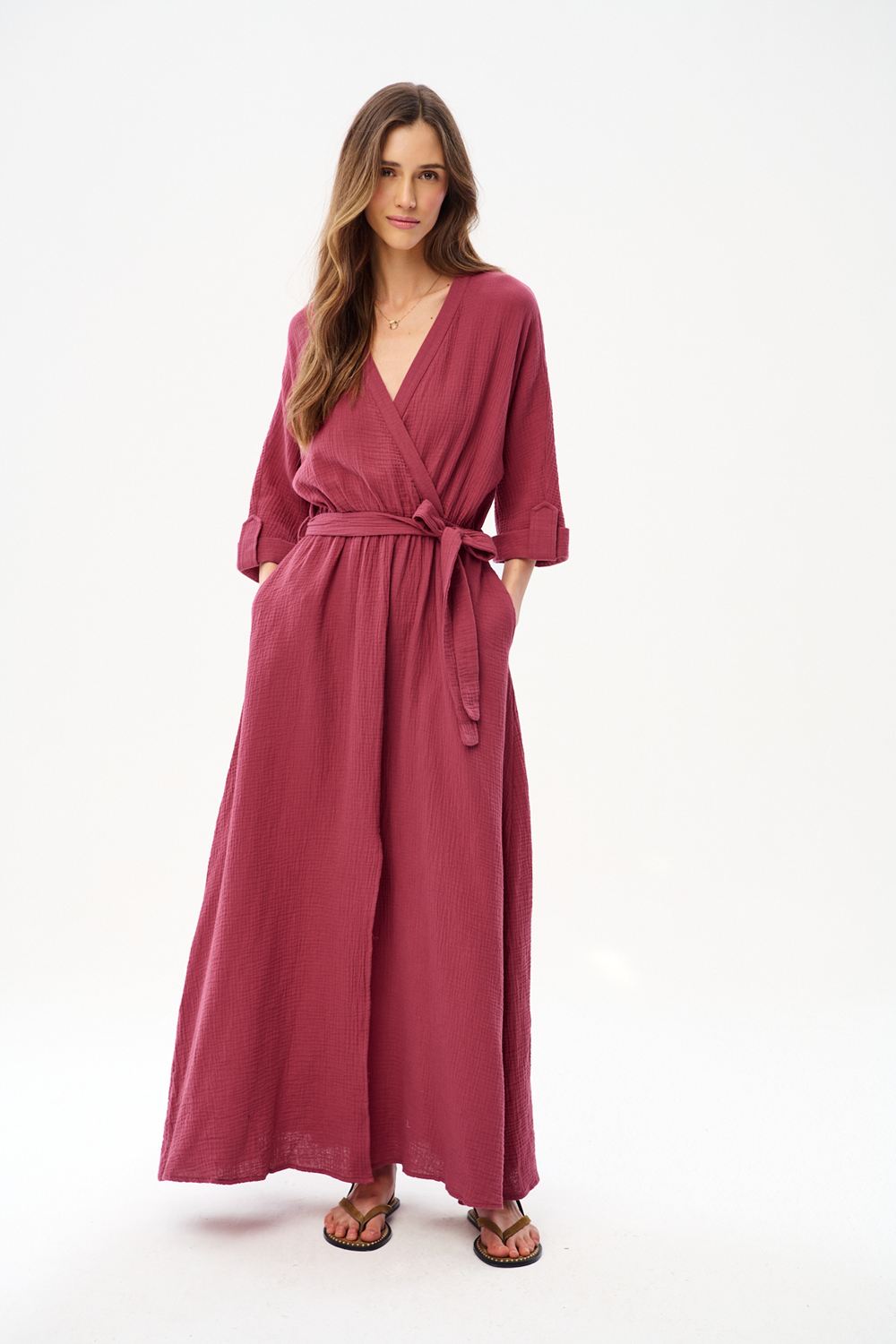 Rochie lungă din muselină Savannah
