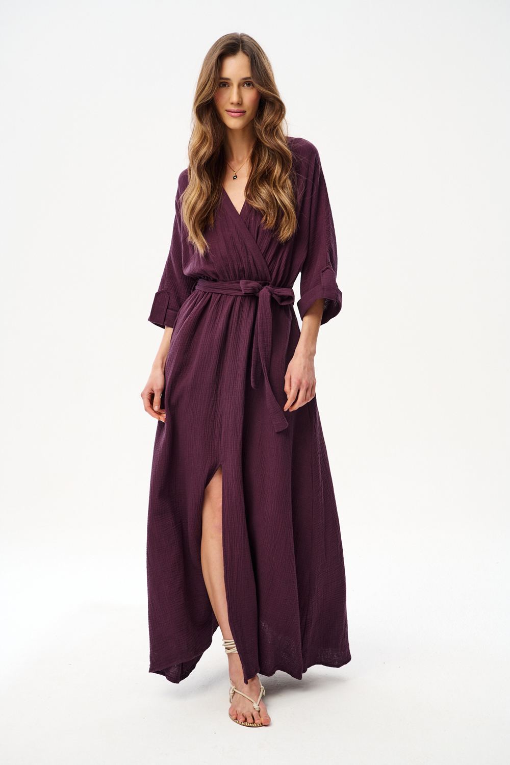muslin cloth dress Maxi coordinating hues to mix and match with other Indie essentials Marabella Dress (soft gray muslin)