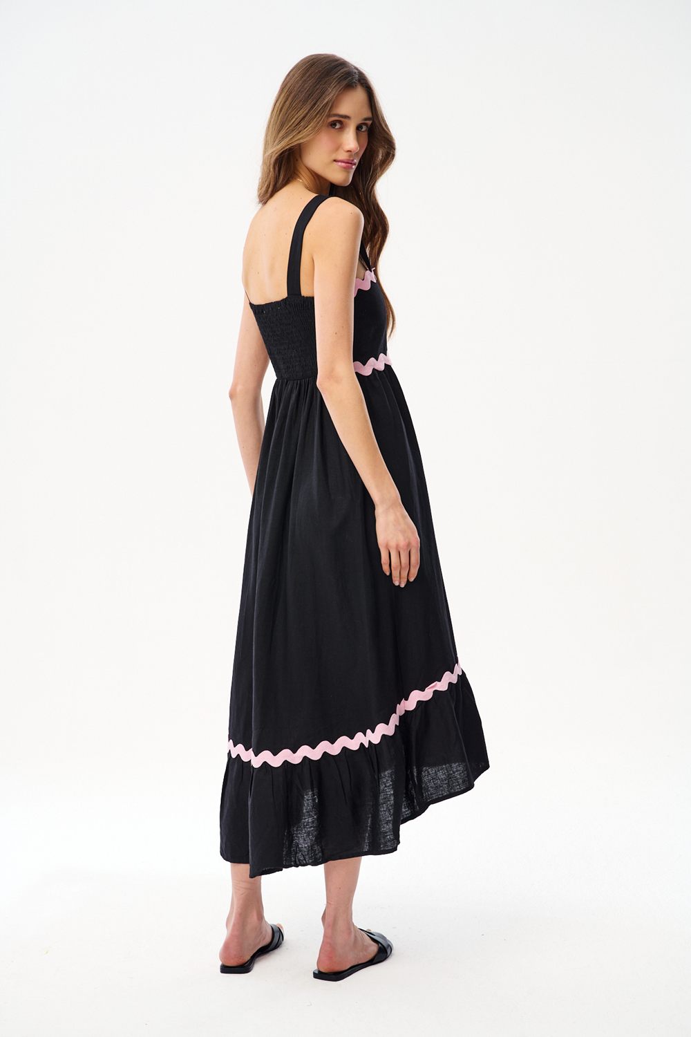 Rochie midi din in Midnight Kiss
