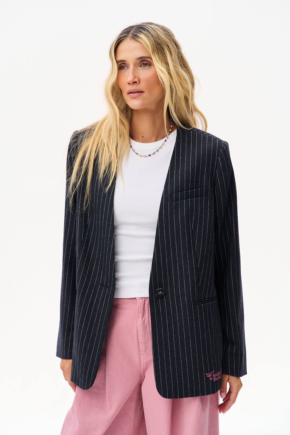 Anthracite Blazer with Detachable Collar