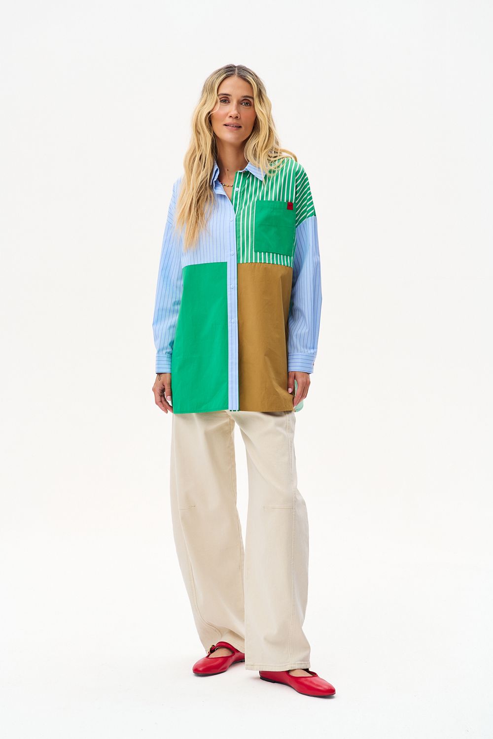 No Consensus Mixed-Fabric Shirt