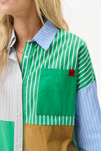 No Consensus Mixed-Fabric Shirt