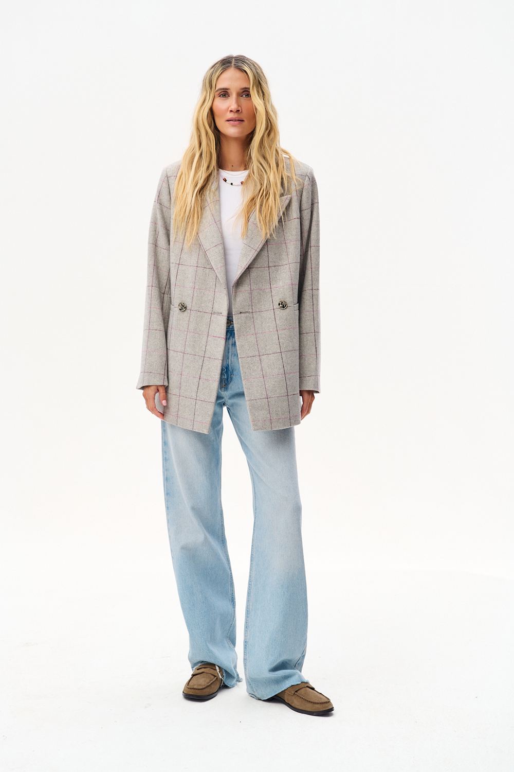 Checked Out Wool Blazer