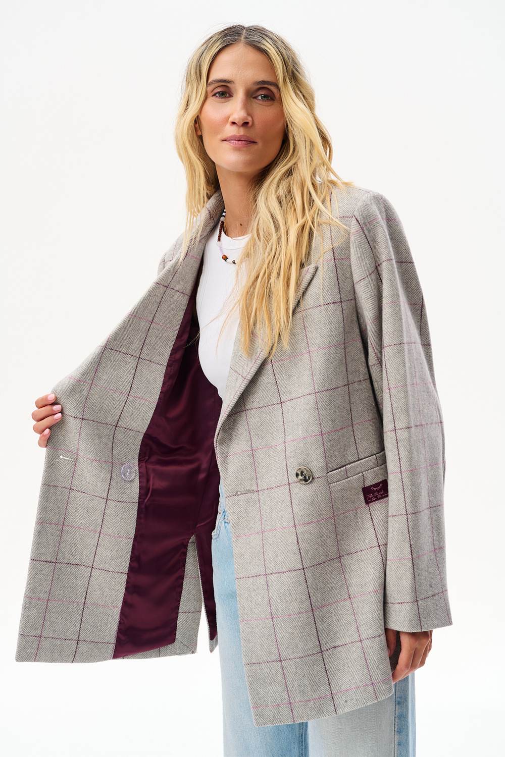 Checked Out Wool Blazer