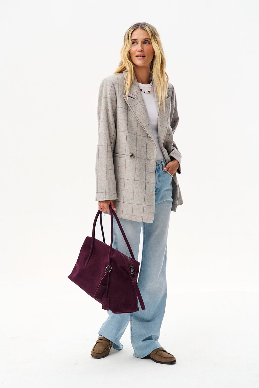 Checked Out Wool Blazer